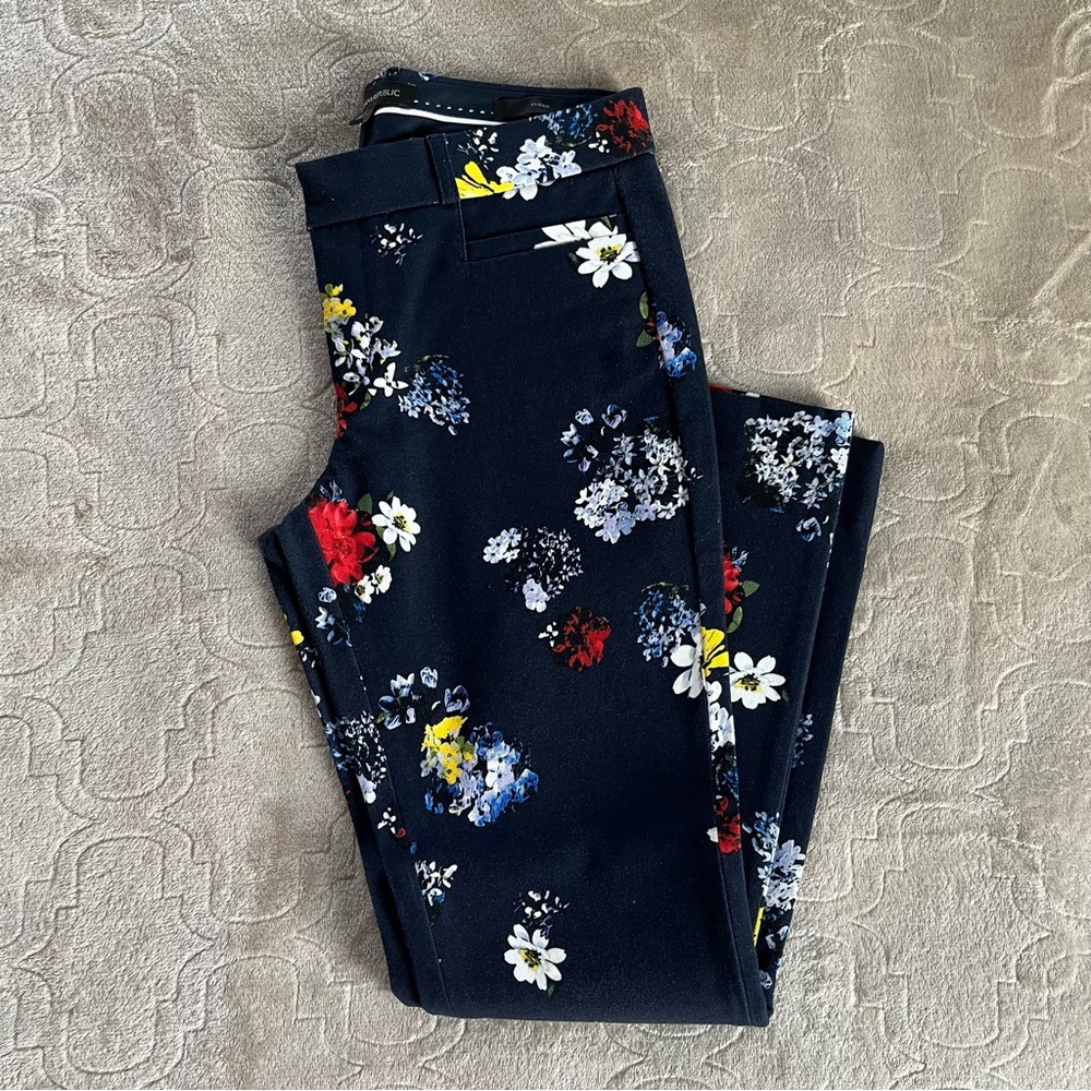 Banana Republic Sloan Skinny Ankle Dress Pants Size 2 Floral